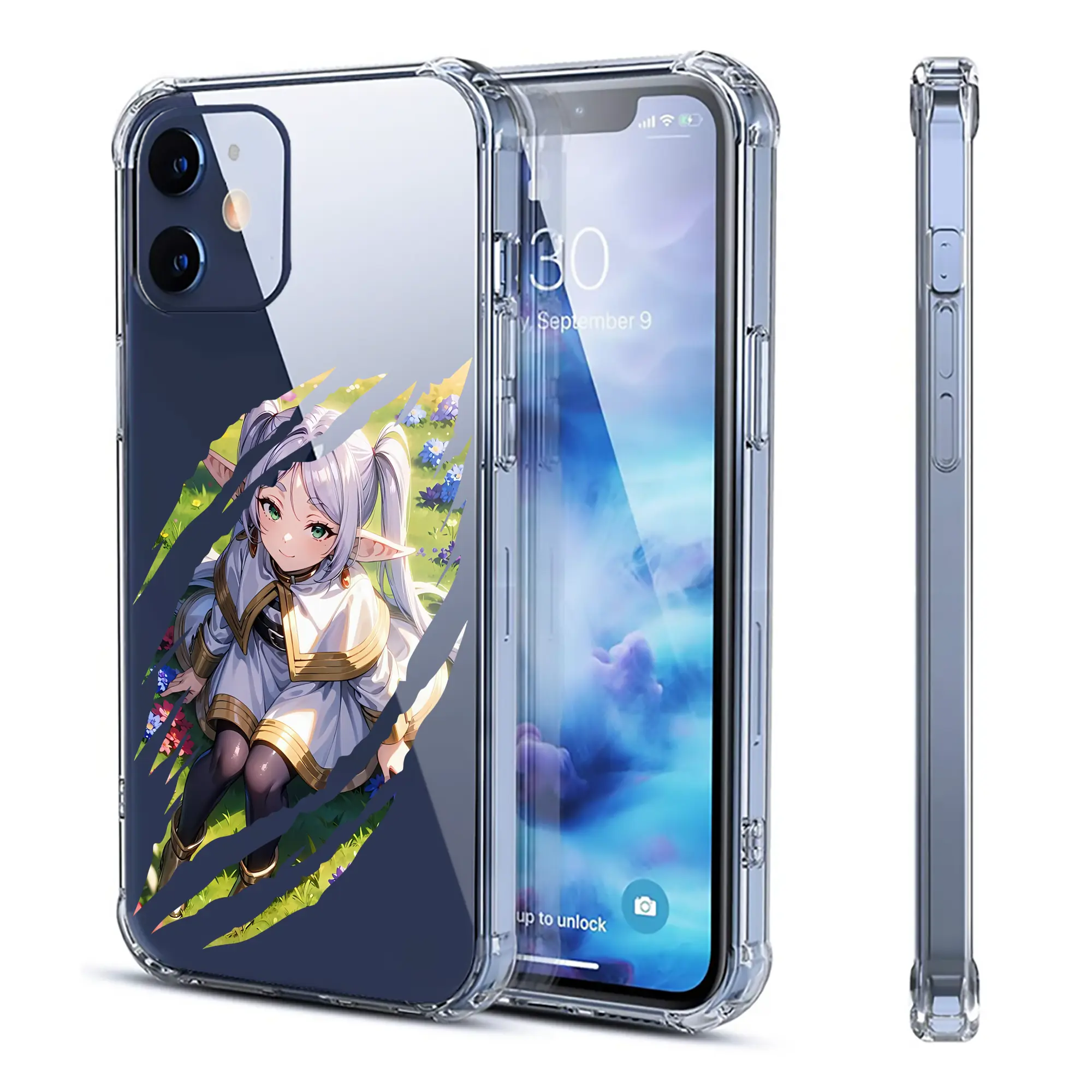 葬送のフリーレン（Frieren） グッズ,フリーレン（Frieren） - IPhone 12シリーズ対応 ・ 透明スマホケース ・ クリアソフトケース ・ TPU素材 ・ 耐衝撃 ・ 高密着 ・ 防汚 防指紋 ・ 簡単着脱